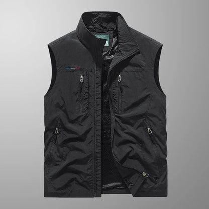 Men's Outdoor Vest Zip-Up Stand Collar Gilet Bodywarmer Layering Casual Everyday Warm Functional Colvin