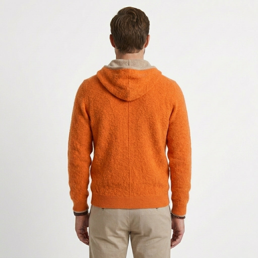 Men's Zip-Up Hooded Cardigan Relaxed Fit Long Sleeve Casual Layering