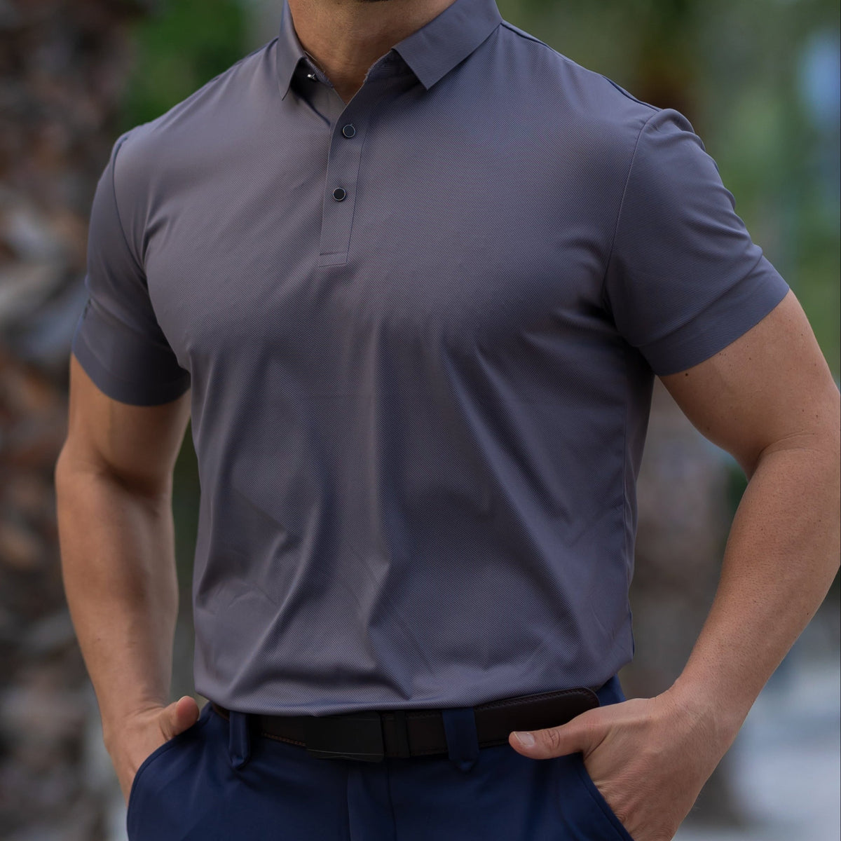 Men's Polo Shirt Minimalist Short-Sleeve Collared Regular Fit Casual Smart-Casual Everyday Golf Sport Versatile Brennan