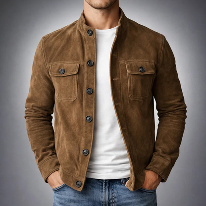 Men's Military Overshirt Flap Pockets Relaxed Fit Button-Up Casual Everyday