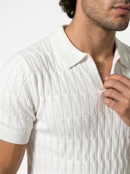 Men's Short-Sleeve Knitted Polo Shirt Classic Fit Collared Casual Everyday