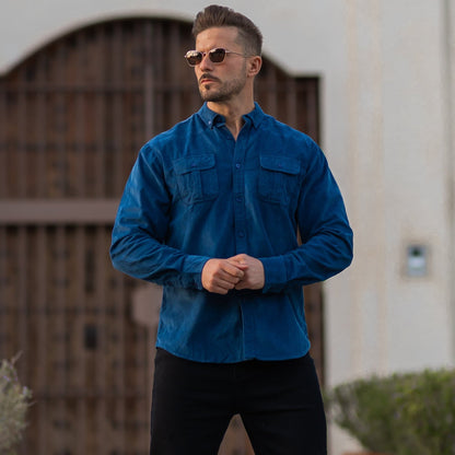 Men's Casual Button-Up Shirt Short-Sleeve Collared Relaxed Fit Everyday