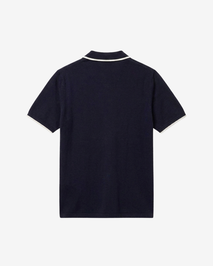 Men's Knit Polo Shirt Harbor Short-Sleeve Collared Ribbed Casual Smart-Casual Everyday Golf Sport Fletcher