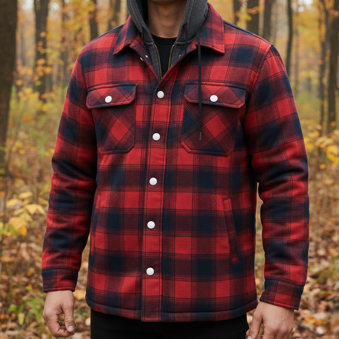 Men's Flannel Jacket Shacket Button-Up Warm Lined Casual Layering Outdoor Everyday Rugged Versatile Brantley