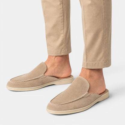 Men's Suede Mules Slip-On Open-Back Loafers Casual Smart-Casual Everyday Comfort Leather Look Versatile Torin