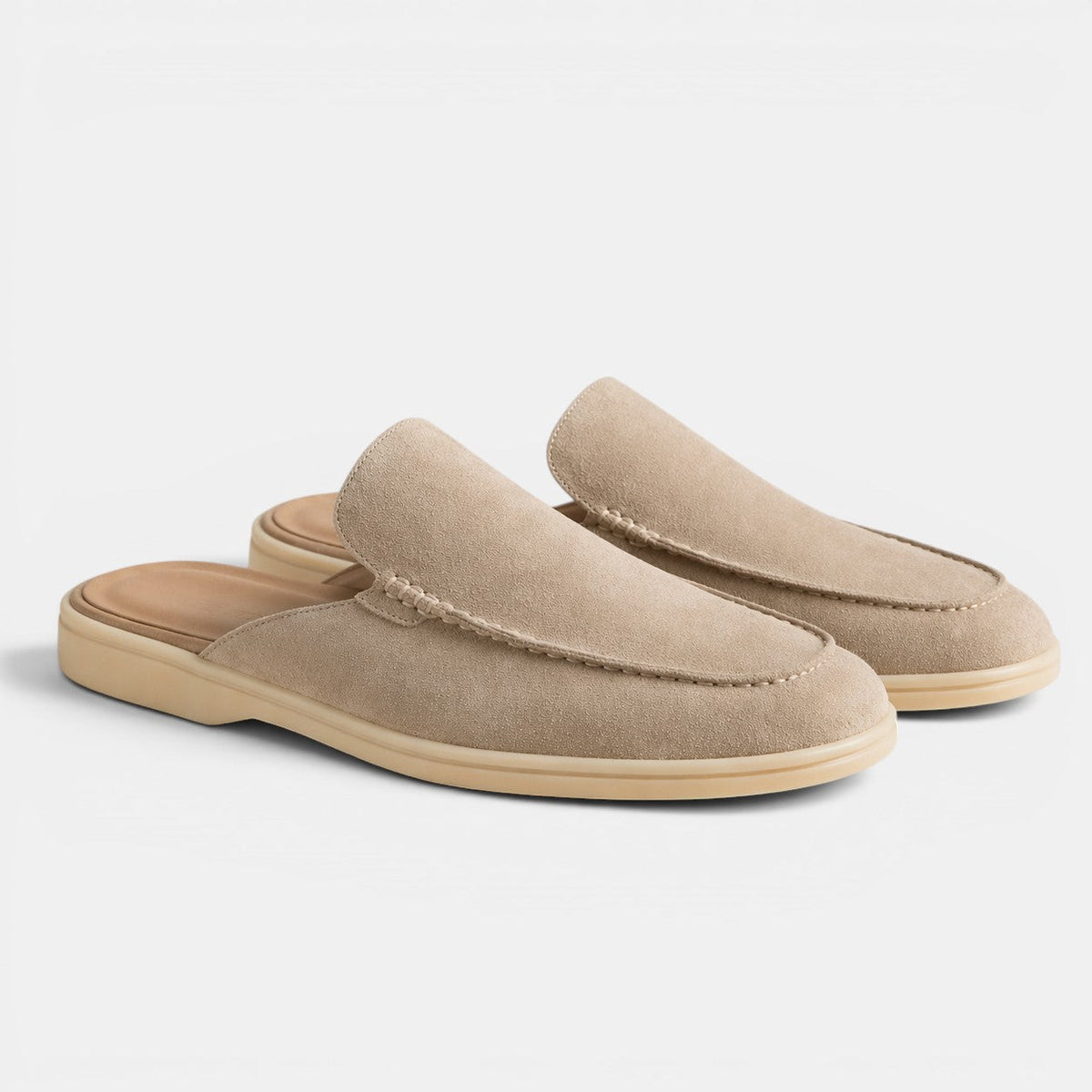 Men's Suede Mules Slip-On Open-Back Loafers Casual Smart-Casual Everyday Comfort Leather Look Versatile Torin