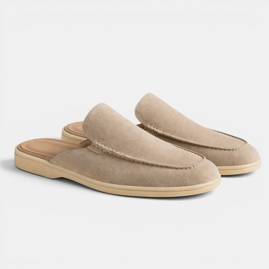 Men's Suede Mules Slip-On Open-Back Loafers Casual Smart-Casual Everyday Comfort Leather Look Versatile Torin