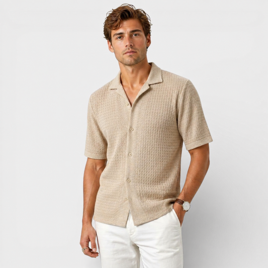 Men's Casual Shirt Button-Up Collared Elegant Smart-Casual Holiday Beach Relaxed Fit Everyday Colby