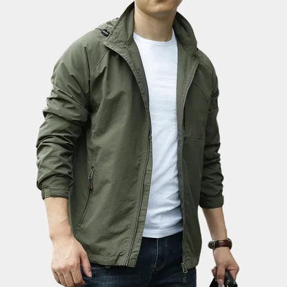 Men's Cargo Jacket Lightweight Breathable Multi-Pocket Utility Full-Zip Casual Layering Everyday Streetwear Ridley