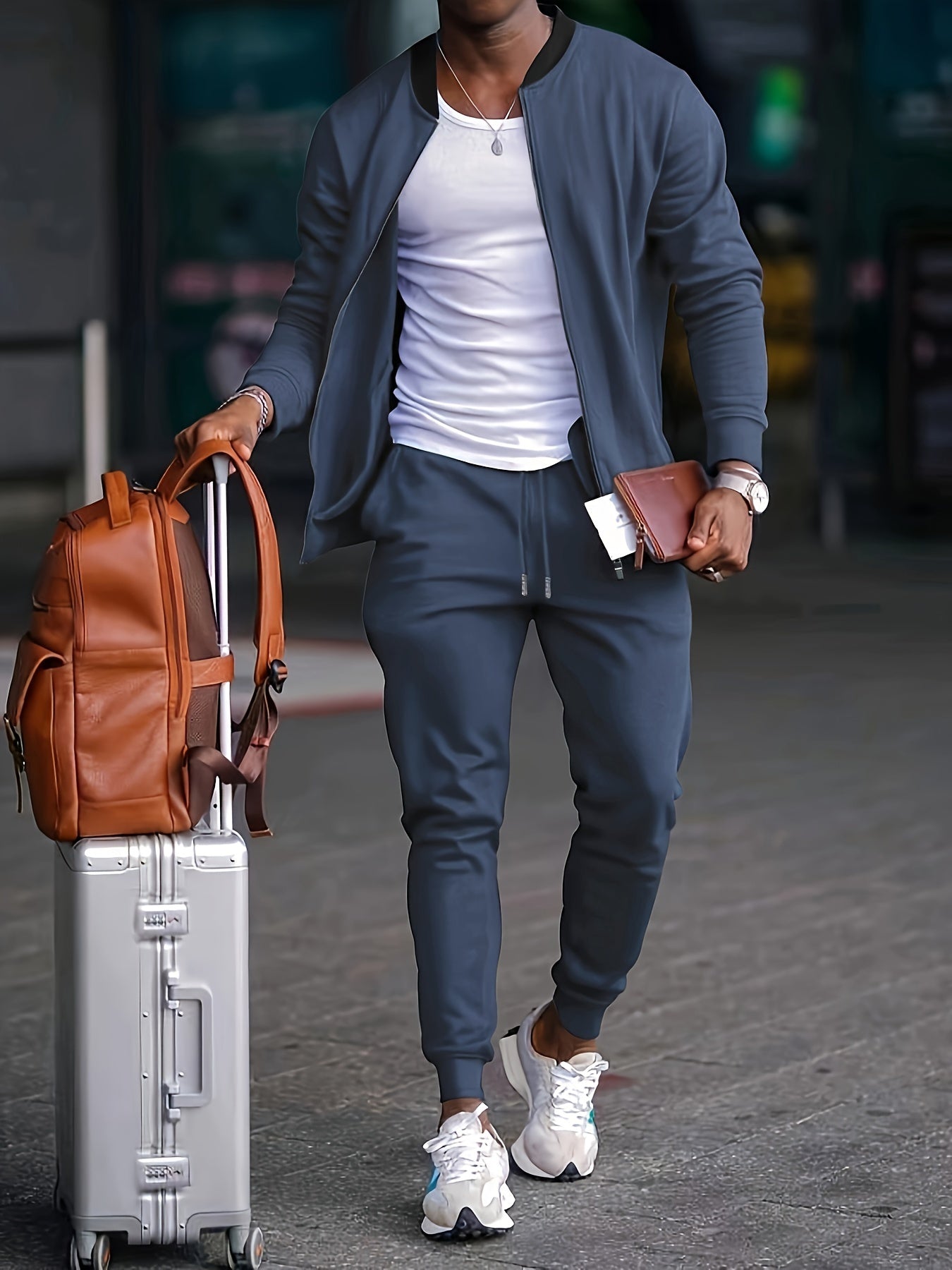 Men's Casual Outfit Set Relaxed Fit Short-Sleeve Layered Everyday Style
