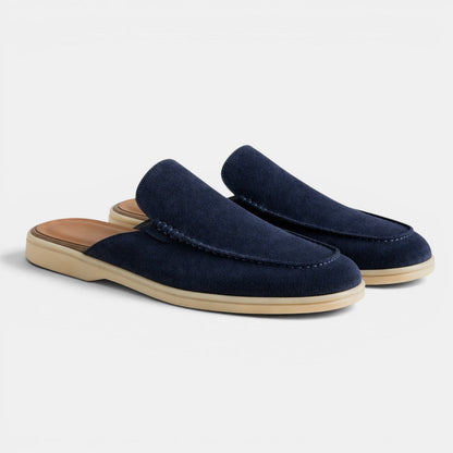 Men's Suede Mules Slip-On Open-Back Loafers Casual Smart-Casual Everyday Comfort Leather Look Versatile Torin