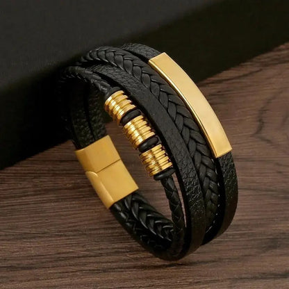 Men's Bracelet Beaded Adjustable Braided Cuff Casual Formal Smart-Casual Everyday Accessory Stackable Quentin