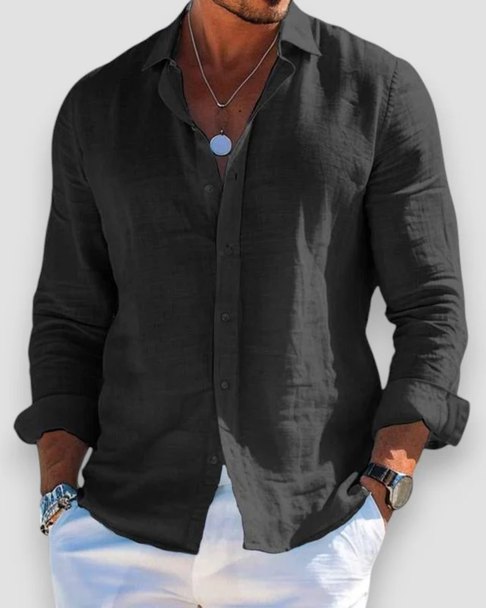 Men's Relaxed Shirt Short-Sleeve Button-Up Collared Casual Holiday Beach Smart-Casual Everyday Versatile Lightweight Renfrew