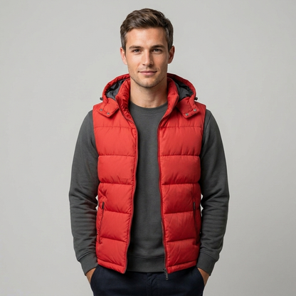 Men's Padded Vest Gilet Bodywarmer Zip-Up Quilted Regular Fit Layering Casual Outdoor Everyday Warm Versatile Braddock