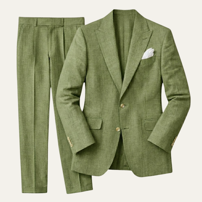 Men's Slim Fit Blazer and Trousers Two-Piece Suit Set Tailored Smart Formal Wedding Business Office Occasion Modern