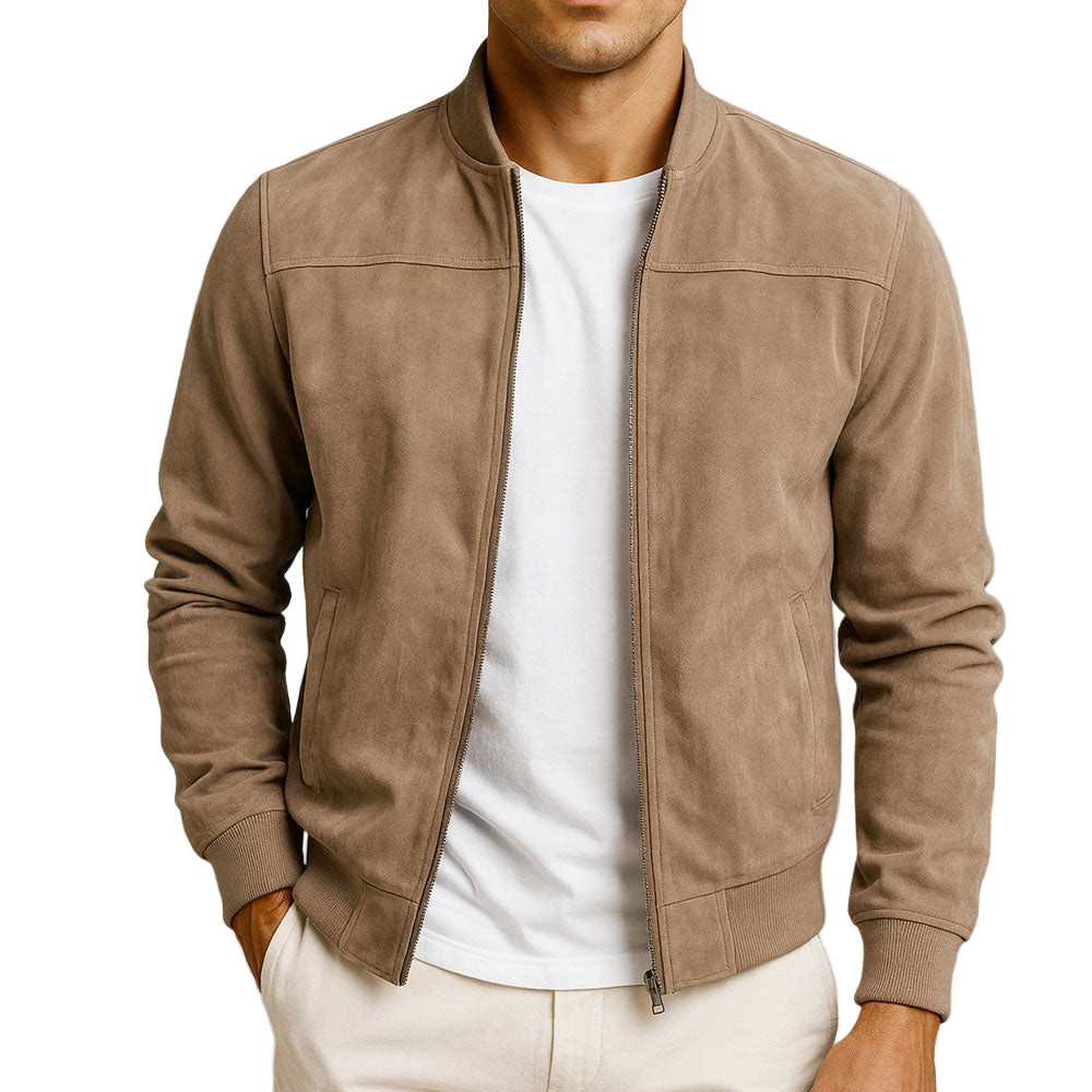 Men's Zip Jacket Minimalist Full-Zip Stand Collar Sleek Casual Layering Everyday Smart-Casual Streetwear Kellan
