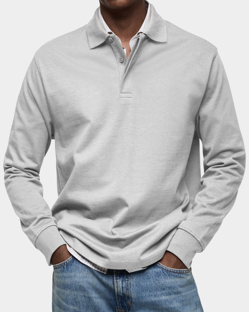 Men's Polo Shirt Long-Sleeve Classic Collared Regular Fit Casual Smart-Casual Everyday Golf Sport Versatile Godfrey