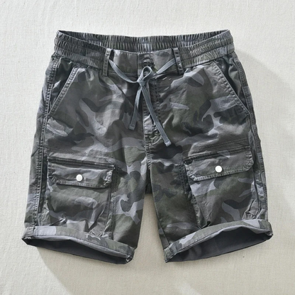 Men's Camo Cargo Shorts Multi-Pocket Knee-Length Drawstring Casual Streetwear Workwear Everyday Bryce