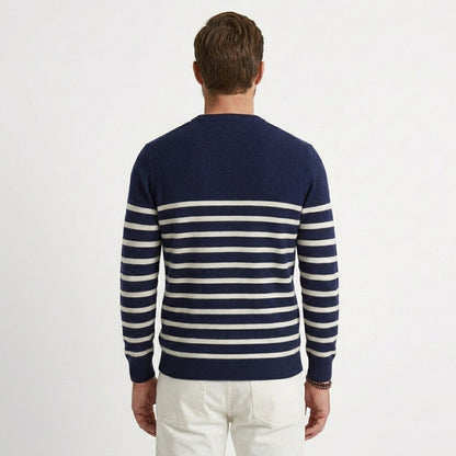 Men's Classic Ribbed Crew Neck Sweater Relaxed Fit Long Sleeve Casual Everyday