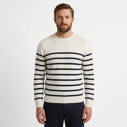 Men's Classic Ribbed Crew Neck Sweater Relaxed Fit Long Sleeve Casual Everyday