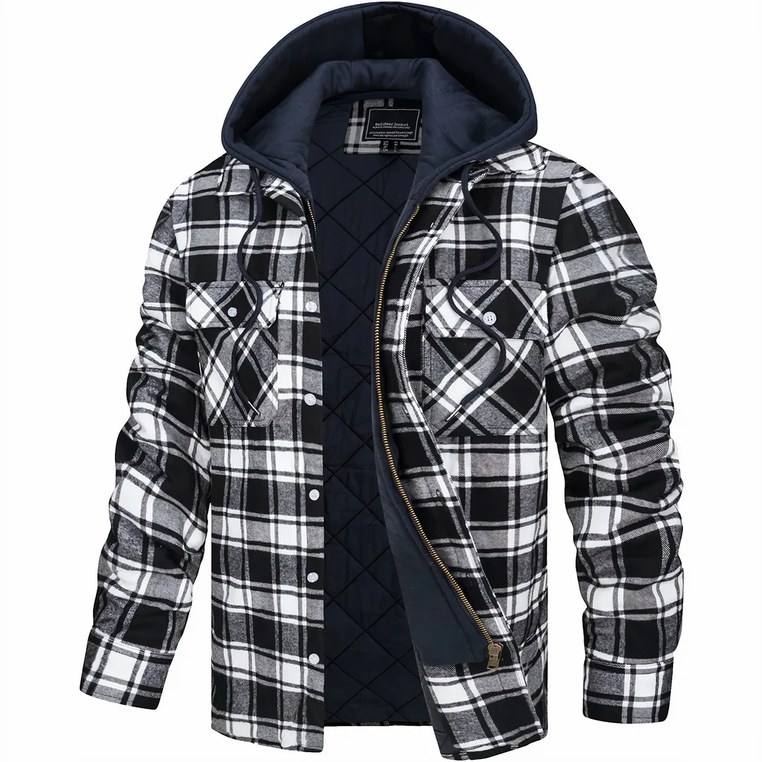 Men's Flannel Jacket Shacket Button-Up Warm Lined Casual Layering Outdoor Everyday Rugged Versatile Brantley