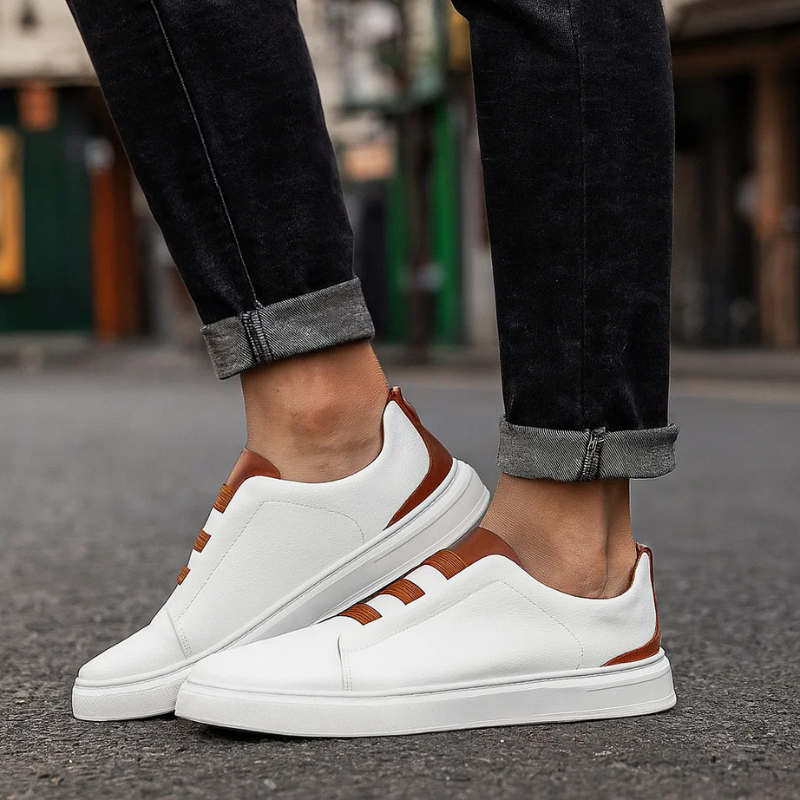 Men's Slip-On Trainers Strap Detail Low-Top Casual Everyday Walking Sneakers Comfort Trendy Arthur