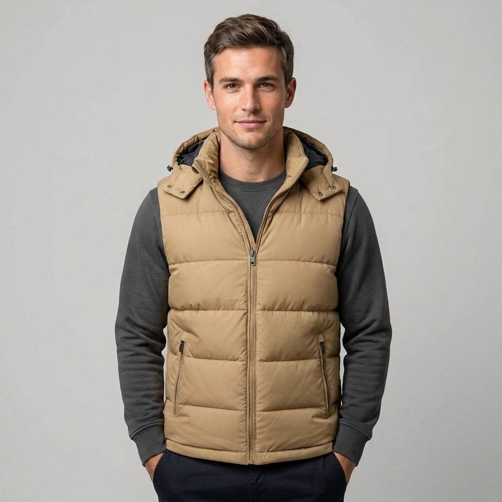 Men's Padded Vest Gilet Bodywarmer Zip-Up Quilted Regular Fit Layering Casual Outdoor Everyday Warm Versatile Braddock