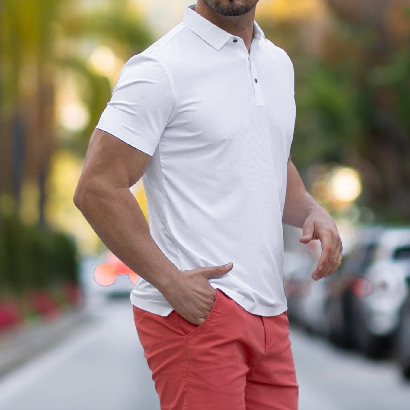Men's Polo Shirt Minimalist Short-Sleeve Collared Regular Fit Casual Smart-Casual Everyday Golf Sport Versatile Brennan