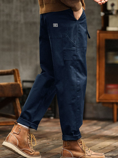 Men's Utility Trousers Vintage Multi-Pocket Cargo Straight Leg Casual Workwear Streetwear Everyday Tapered Rufus