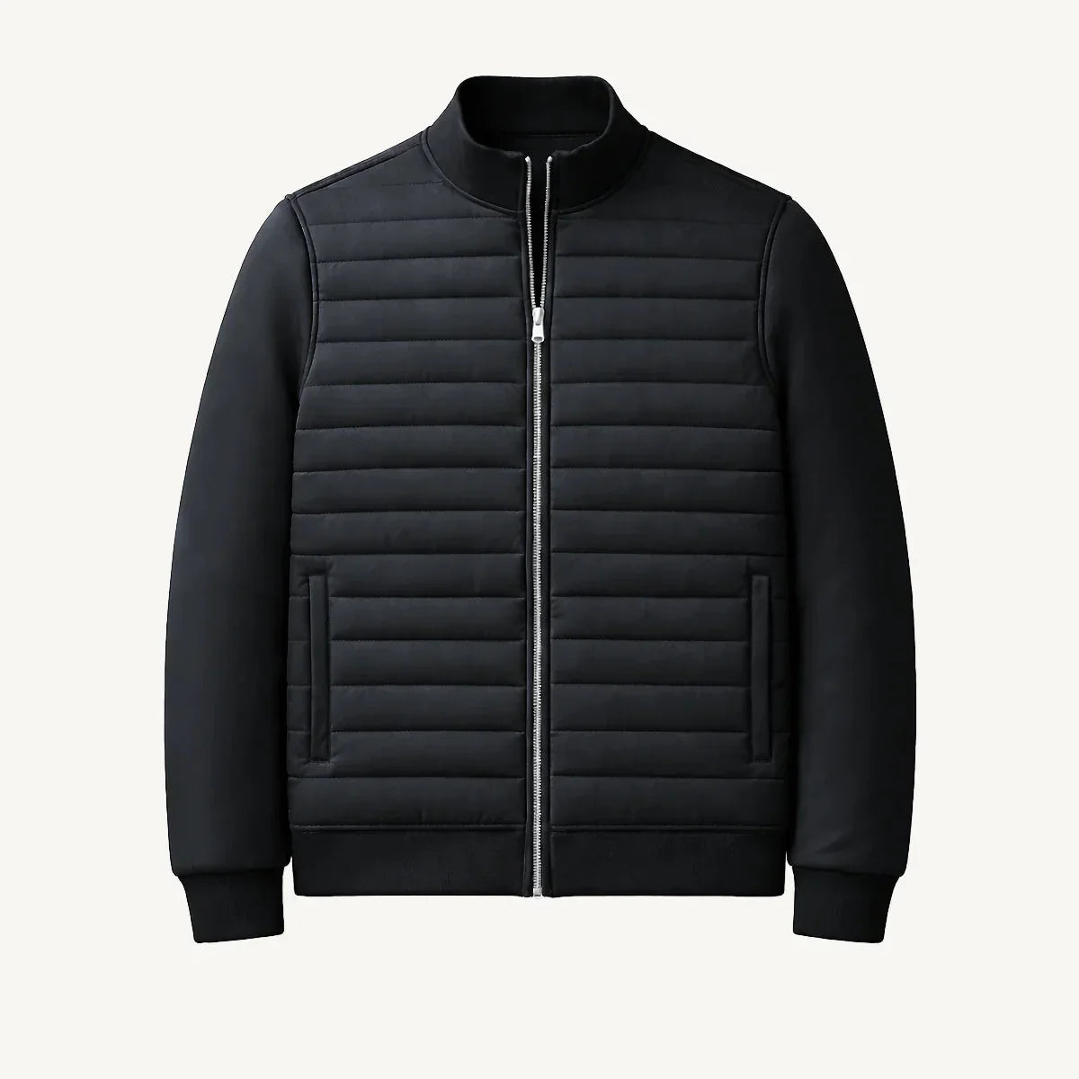 Men's Quilted Bomber Jacket Casual Fit Zip Closure Stylish Everyday Wear