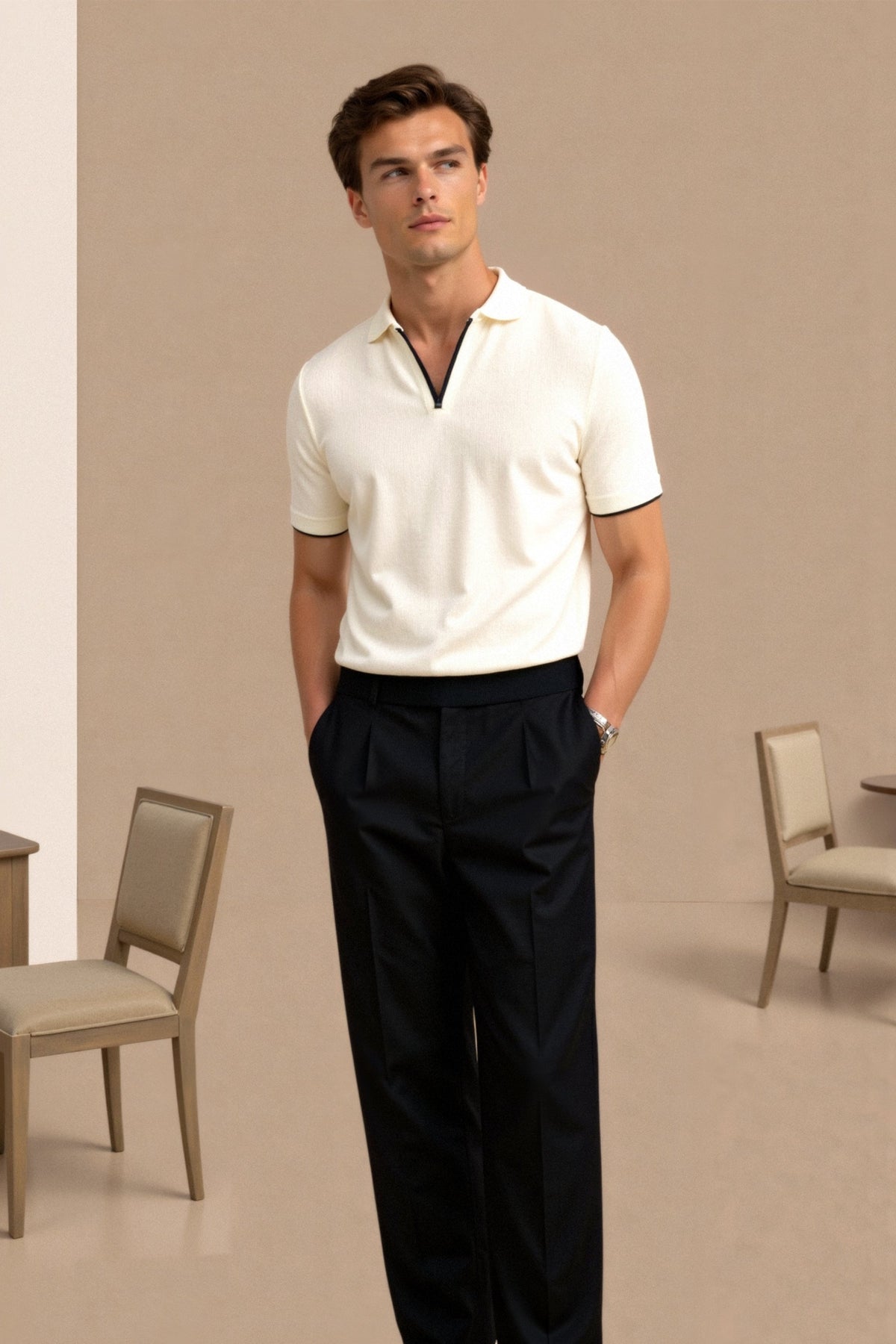 Men's Polo Shirt Slim Fit Short-Sleeve Collared Casual Smart-Casual Everyday Golf Sport Regular Versatile Classic Merritt