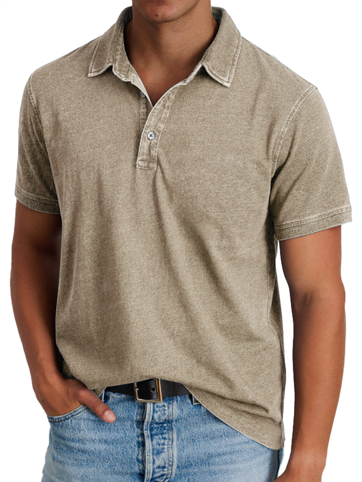 Men's Polo Shirt Refined Classic Short-Sleeve Collared Regular Fit Elegant Smart-Casual Casual Everyday Golf Ellison