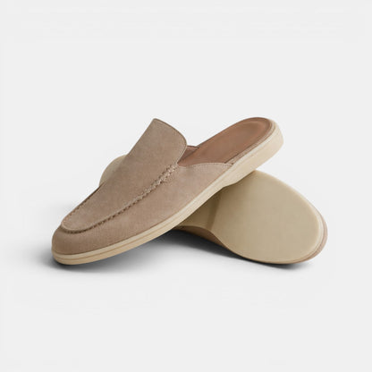 Men's Suede Mules Slip-On Open-Back Loafers Casual Smart-Casual Everyday Comfort Leather Look Versatile Torin