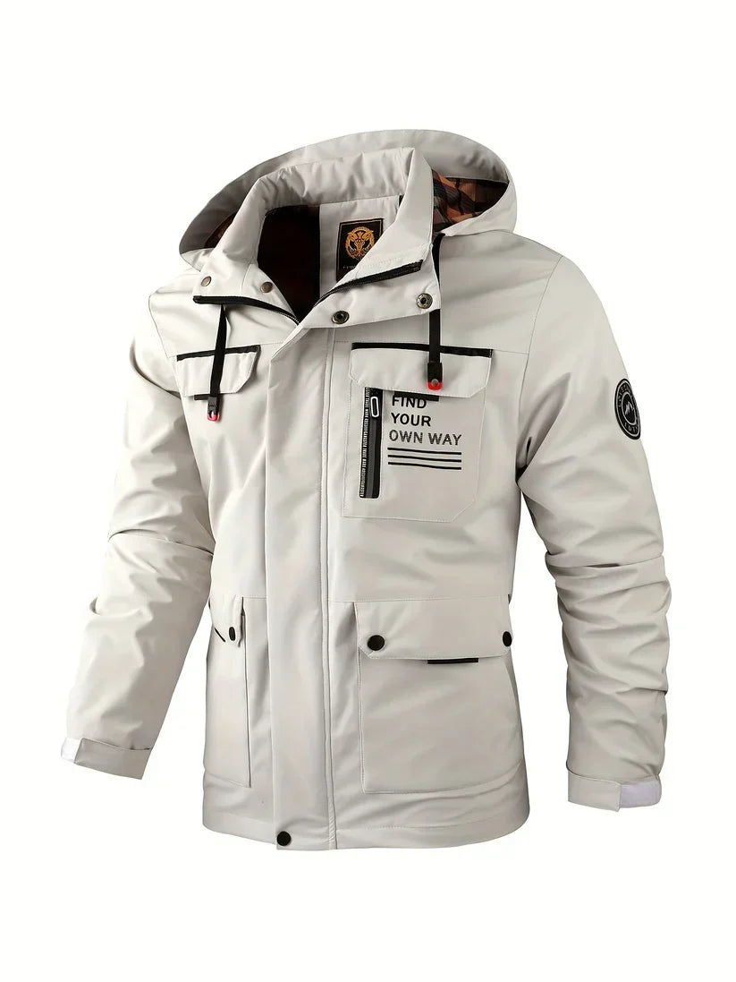 Men's Waterproof Winter Jacket Hooded Design Insulated Outdoor Active
