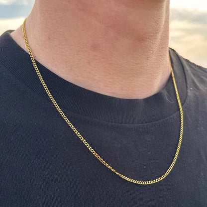 Men's Stylish Gold Chain Necklace Minimalist Design Everyday Accessory