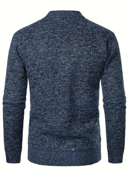 Men's Fleece Knit Cardigan Relaxed Fit Open Front Layering Everyday Wear