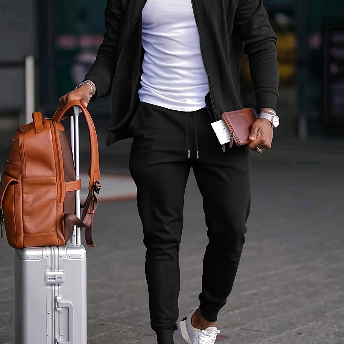 Men's Casual Outfit Set Relaxed Fit Short-Sleeve Layered Everyday Style