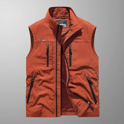 Men's Outdoor Vest Zip-Up Stand Collar Gilet Bodywarmer Layering Casual Everyday Warm Functional Colvin