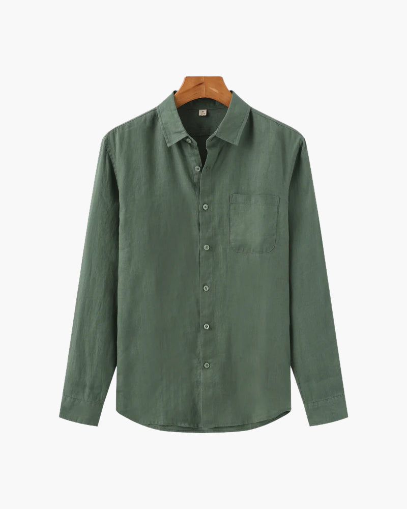 Men's Button-Up Shirt Classic Long-Sleeve Collared Casual Smart-Casual Office Everyday Relaxed Fit Versatile Corliss