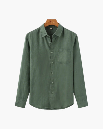 Men's Button-Up Shirt Classic Long-Sleeve Collared Casual Smart-Casual Office Everyday Relaxed Fit Versatile Corliss