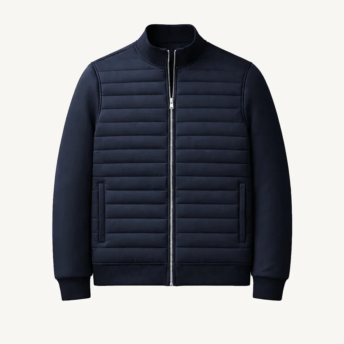 Men's Quilted Bomber Jacket Casual Fit Zip Closure Stylish Everyday Wear