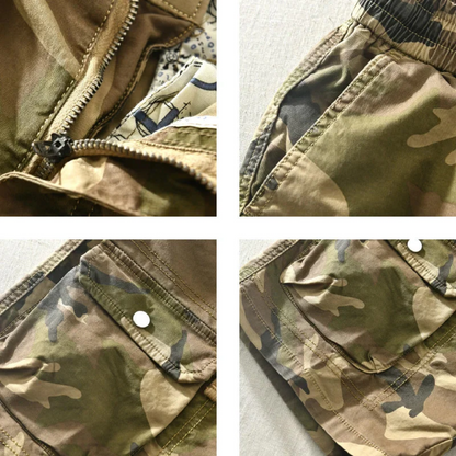 Men's Camo Cargo Shorts Multi-Pocket Knee-Length Drawstring Casual Streetwear Workwear Everyday Bryce
