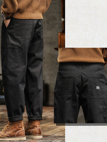 Men's Utility Trousers Vintage Multi-Pocket Cargo Straight Leg Casual Workwear Streetwear Everyday Tapered Rufus