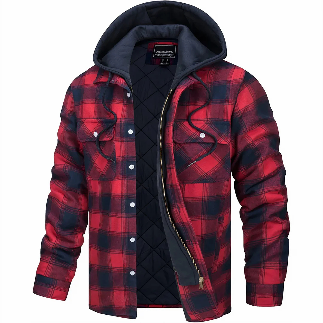 Men's Flannel Jacket Shacket Button-Up Warm Lined Casual Layering Outdoor Everyday Rugged Versatile Brantley