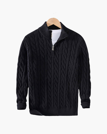 Men's Half-Zip Sweater Knitted Ribbed Pullover Classic Casual Smart-Casual Layering Everyday Warm Versatile Bramford