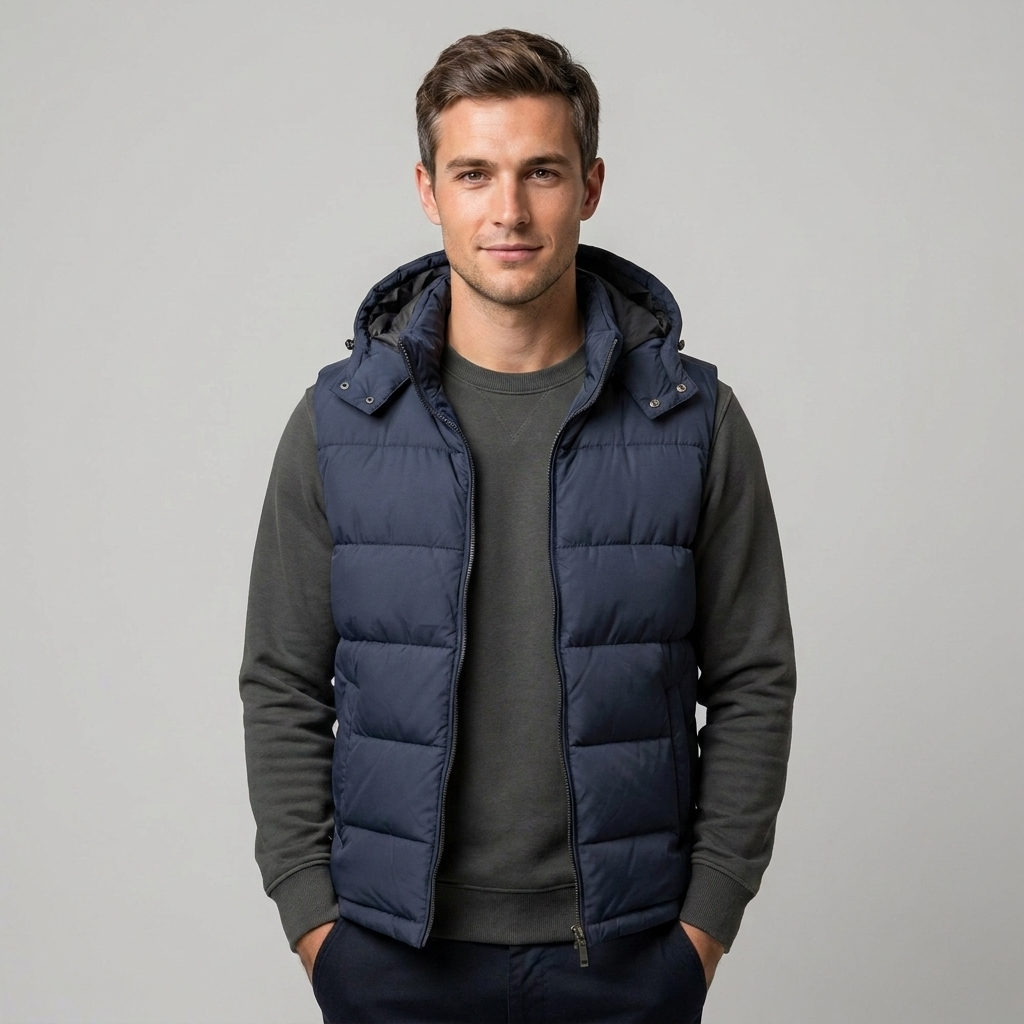 Men's Padded Vest Gilet Bodywarmer Zip-Up Quilted Regular Fit Layering Casual Outdoor Everyday Warm Versatile Braddock