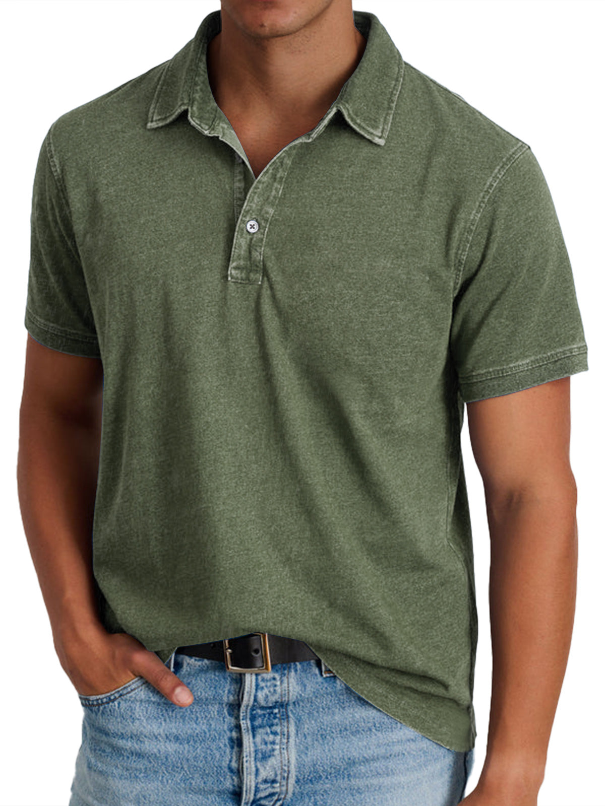 Men's Polo Shirt Refined Classic Short-Sleeve Collared Regular Fit Elegant Smart-Casual Casual Everyday Golf Ellison