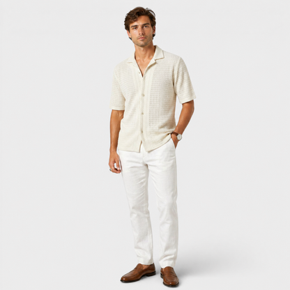 Men's Casual Shirt Button-Up Collared Elegant Smart-Casual Holiday Beach Relaxed Fit Everyday Colby