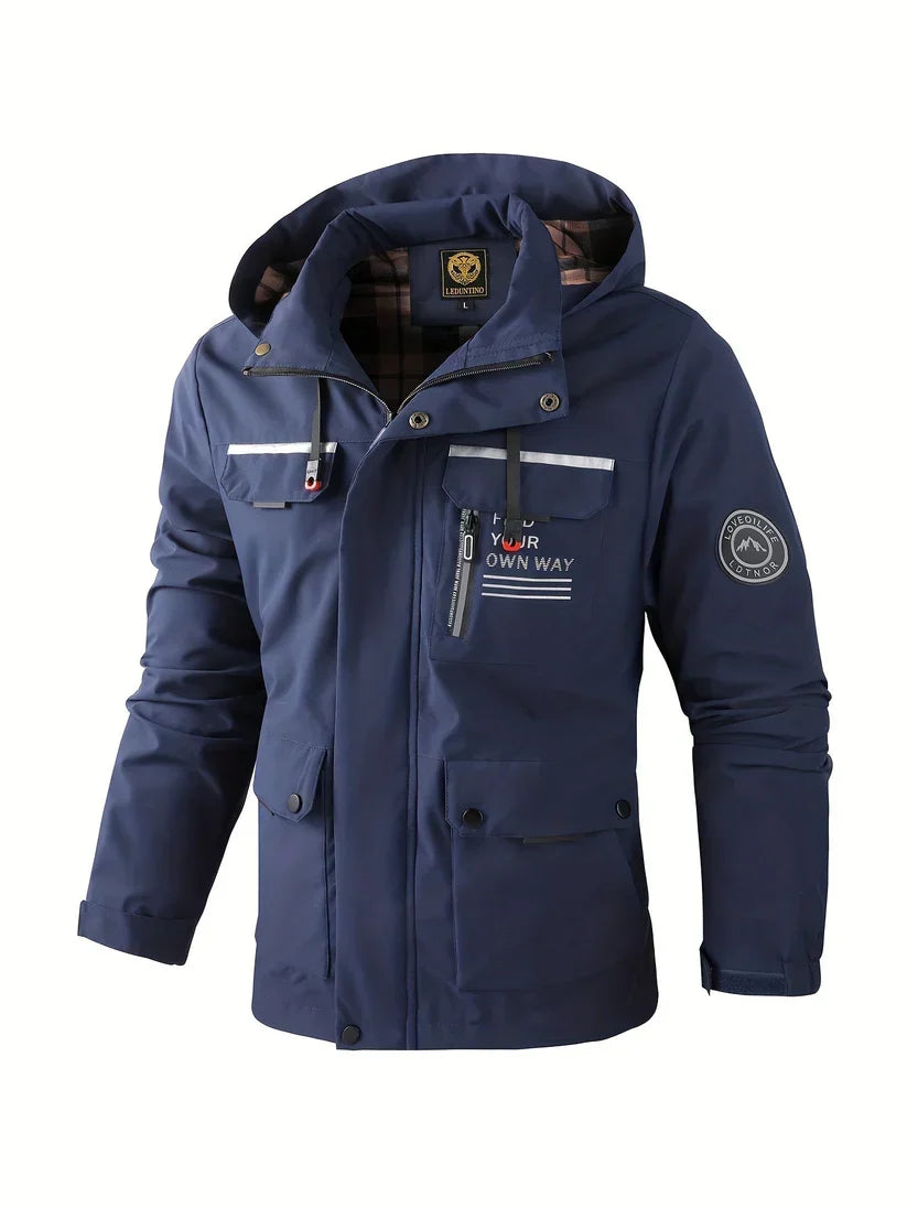 Men's Waterproof Winter Jacket Hooded Design Insulated Outdoor Active