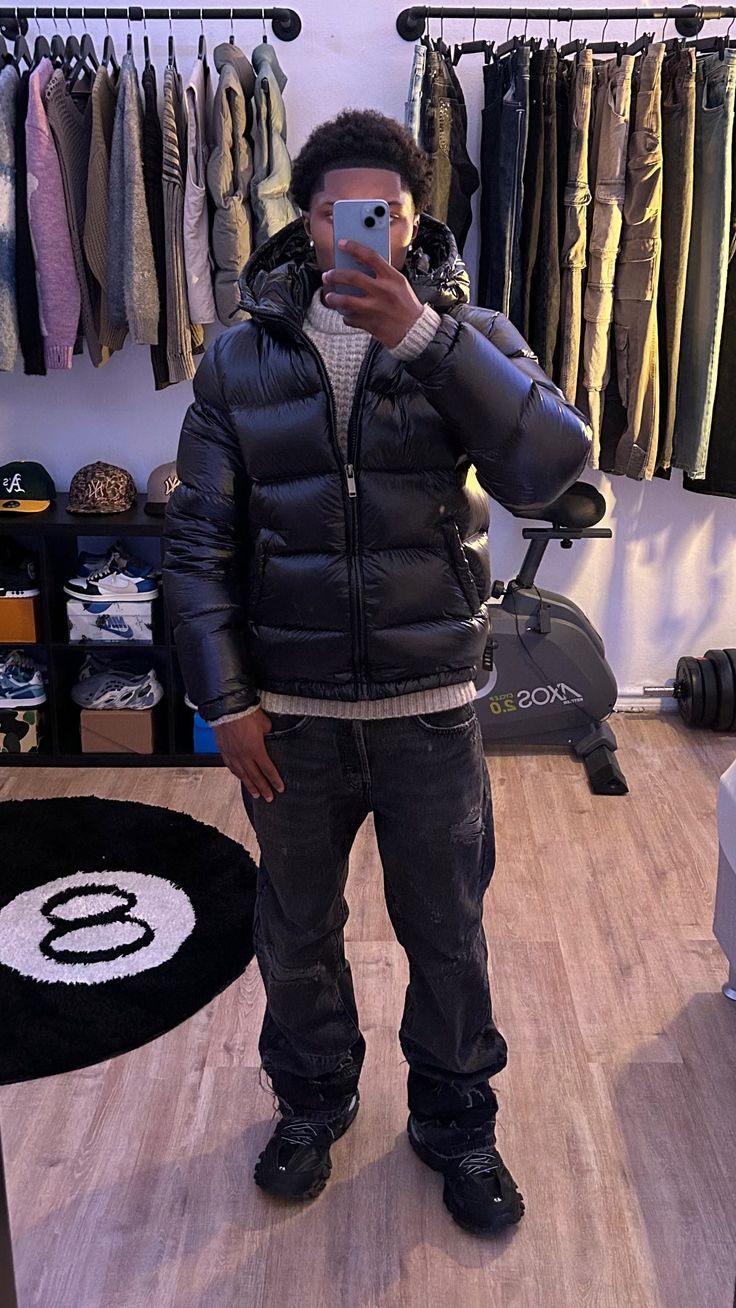 Men's Puffer Jacket Padded Full-Zip Insulated Quilted Warm Casual Layering Outdoor Winter Everyday Streetwear